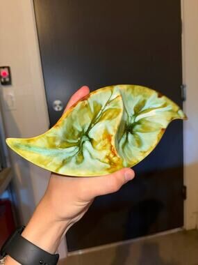 Vintage Divided Leaf Dish Pottery 1960's